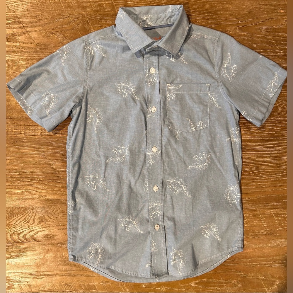 Boys short sleeve Dino button down